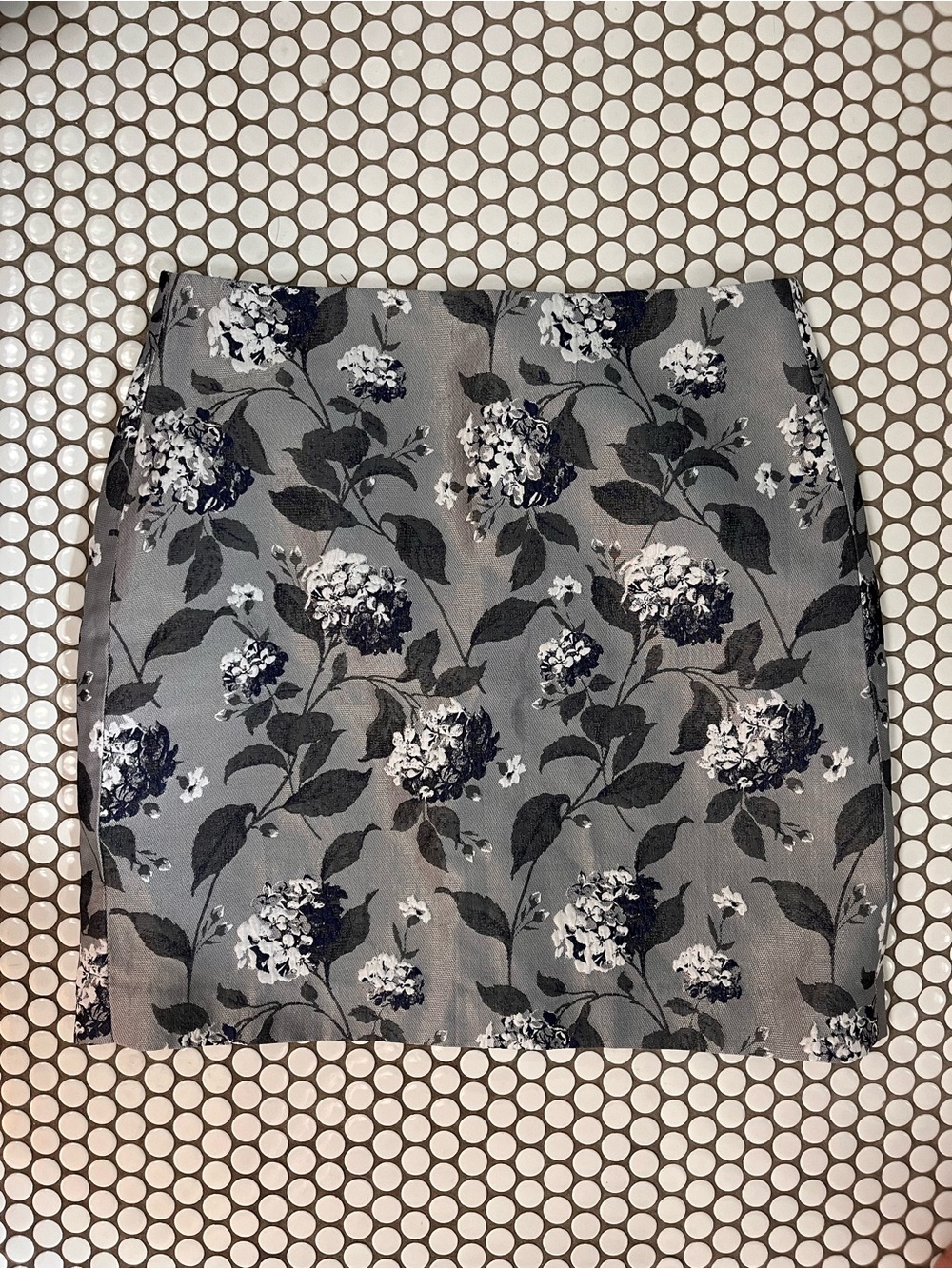 LOFT Gray Floral Mini Skirt